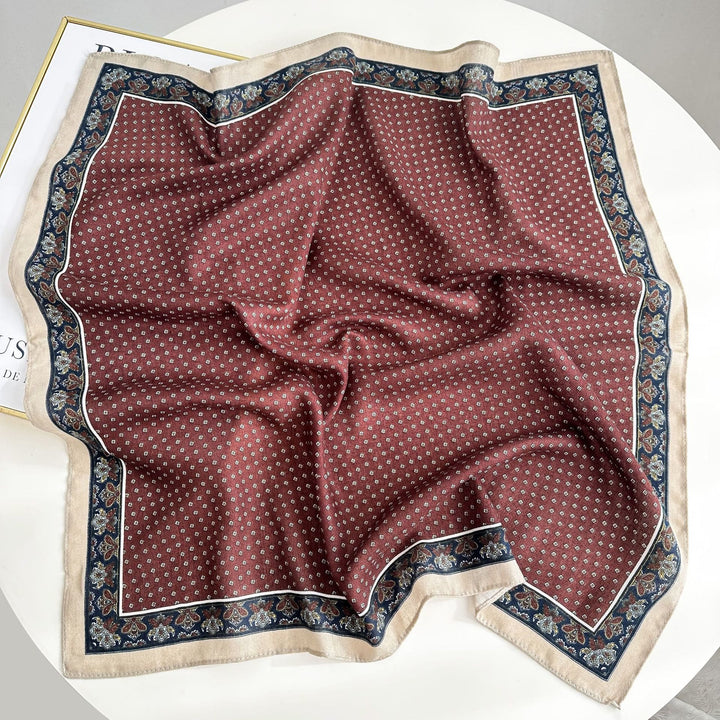 Retro Contrasting Cashew Patterned Pocket Square With Flower Buckle - Style #3 - image 8