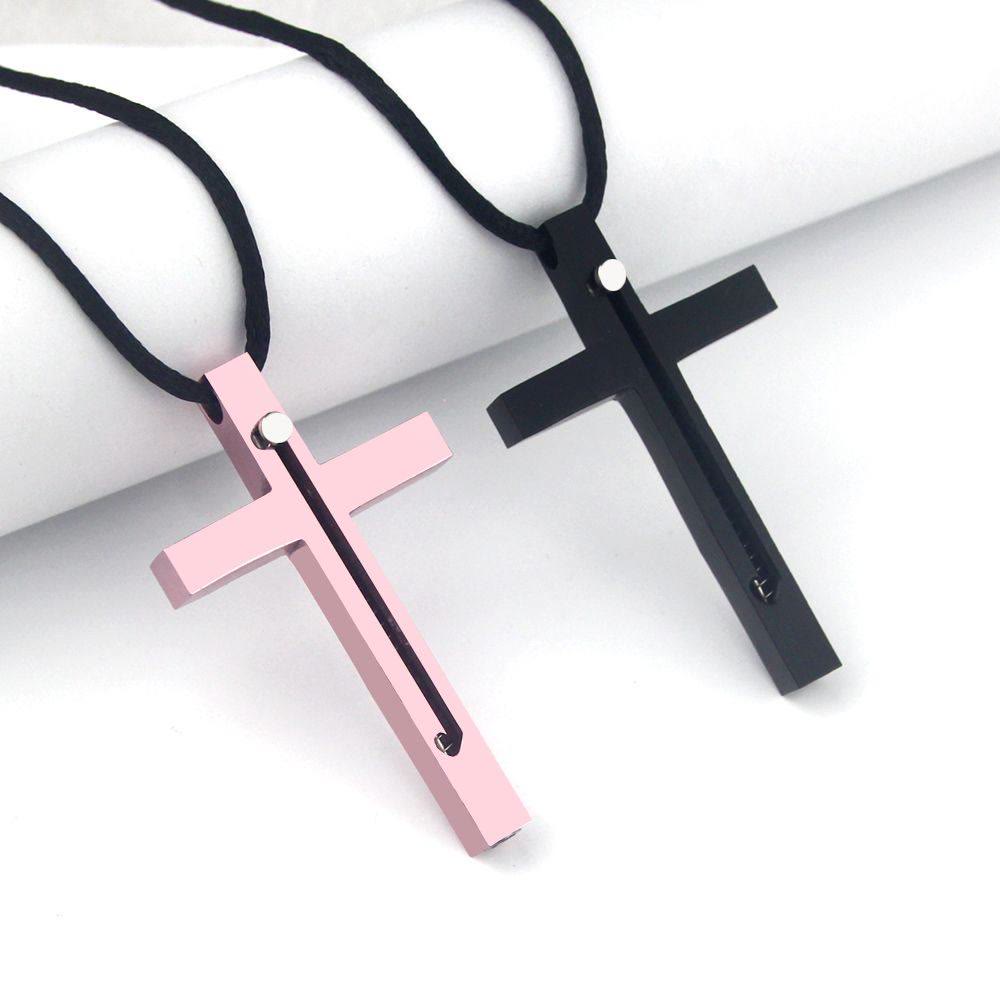 Portable Gadget Needle Cross Pendant Necklace - image 0