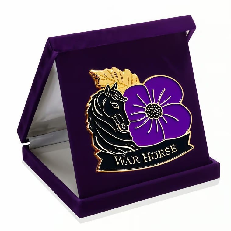 Honour War Horse Purple Poppy Enamel Brooch - image 1