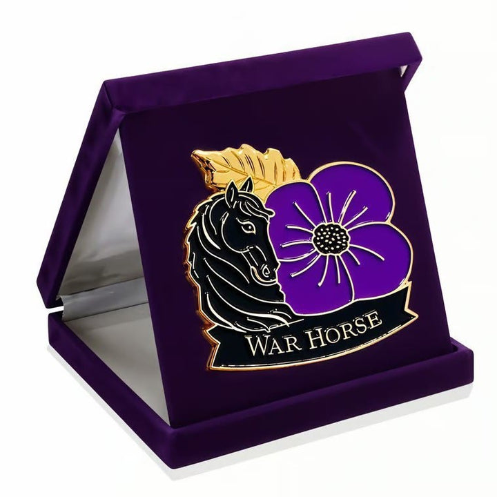 Honour War Horse Purple Poppy Enamel Brooch - image 1