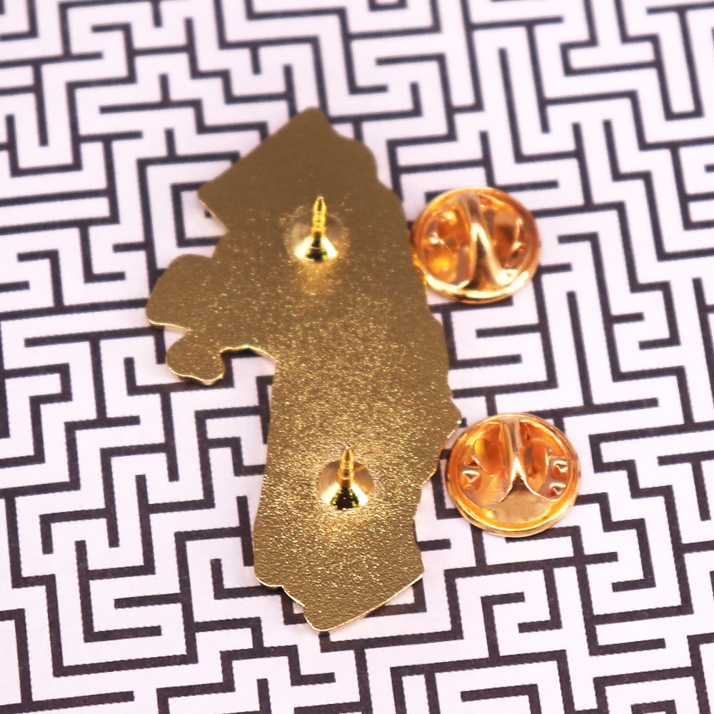 Gold California Poppy State Enamel Brooch - image 3