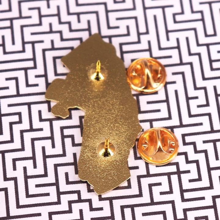 Gold California Poppy State Enamel Brooch - image 3