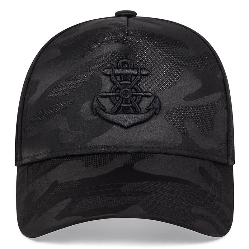 Anchor Embroidered Camouflage Mesh Panel Baseball Cap - image 1