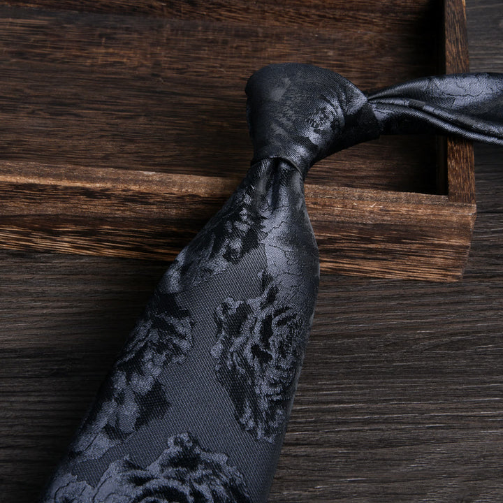 Men's Floral Jacquard Textured Formal Necktie - Style #5 - image 5