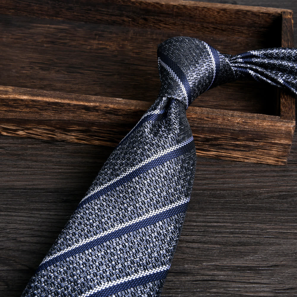 Men's Floral Jacquard Textured Formal Necktie - Style #3 - image 3