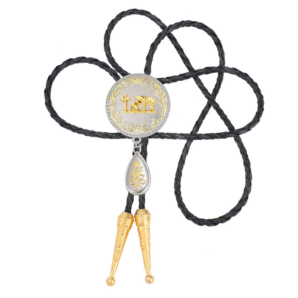 Western Portrait Medallion Layered Bolo Tie - Style #7 - image 6