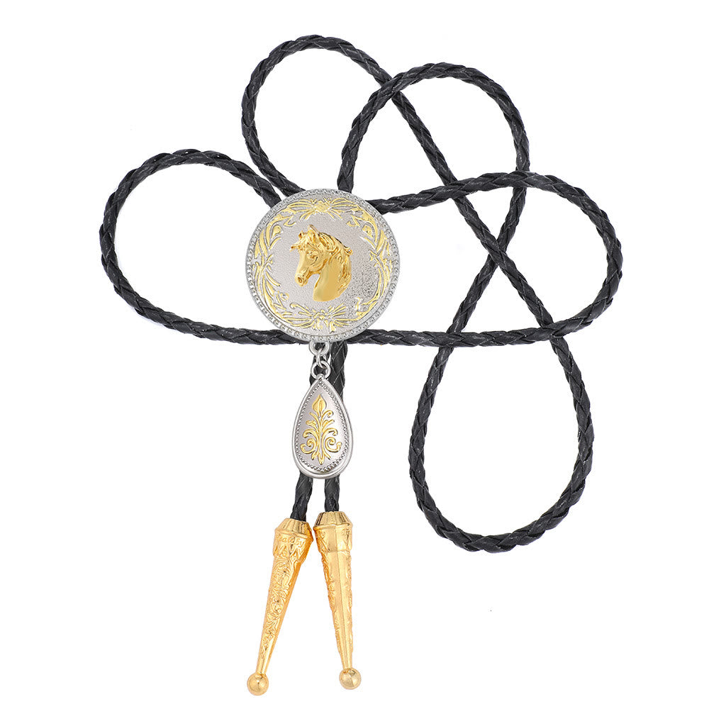 Western Portrait Medallion Layered Bolo Tie - Style #4 - image 3