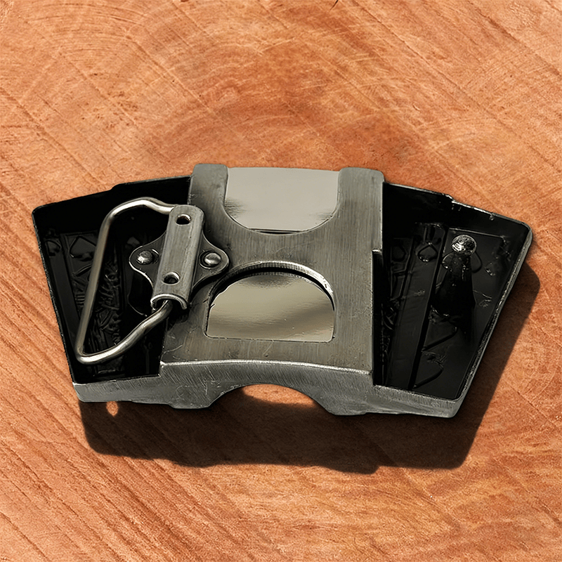 Men's DIY Poker Flush Leather Belt with Hidden Lighter - image 4
