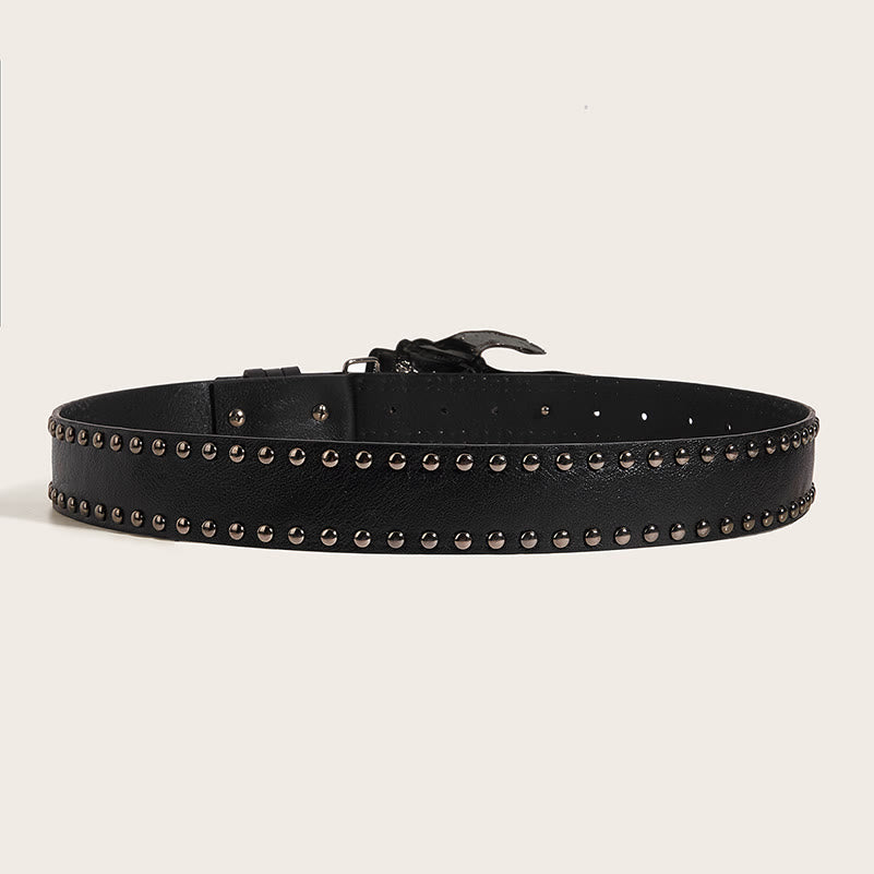 Gothic Skeleton Claw & Skull Studded Leather Belt - image 3