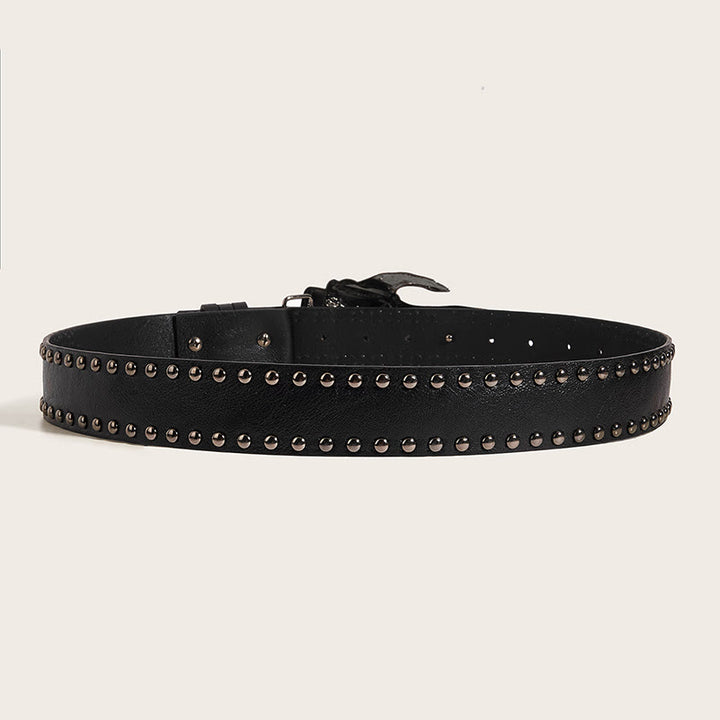 Gothic Skeleton Claw & Skull Studded Leather Belt - image 3
