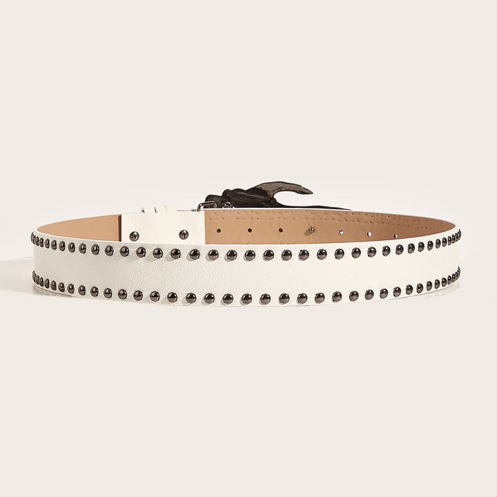 Gothic Skeleton Claw & Skull Studded Leather Belt - image 7