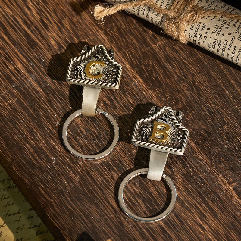 Western Retro Letter Keychain With Key-Shaped Knife - image 4