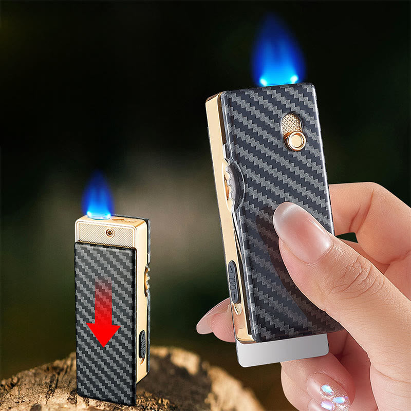 2-in-1 Golden Horse Relief Lighting Folding Knife Lighter - image 5