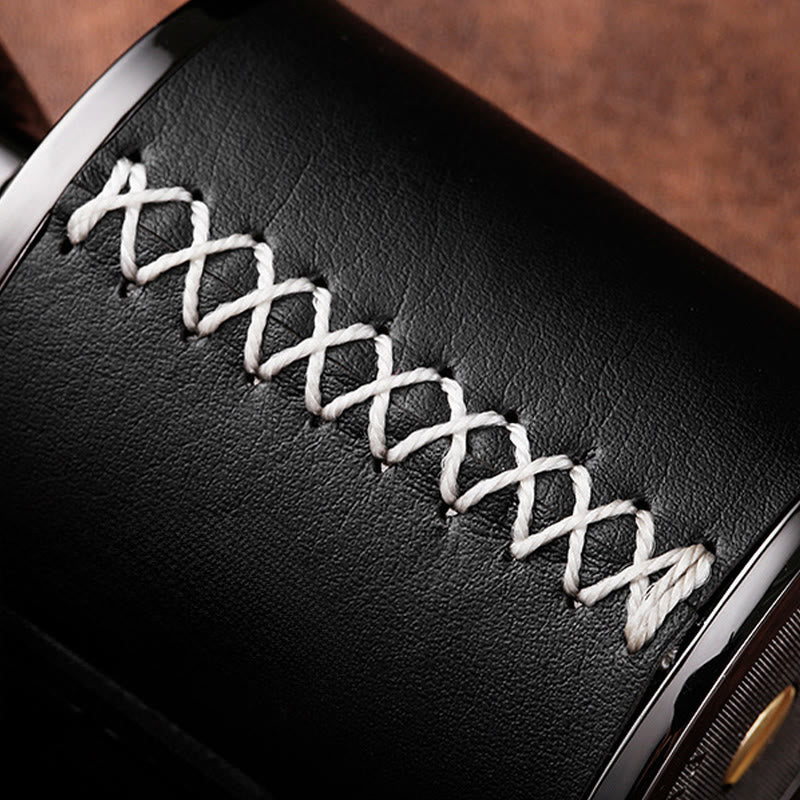 Vintage Can Shaped Leather Wrapped Kerosene Lighter - image 3