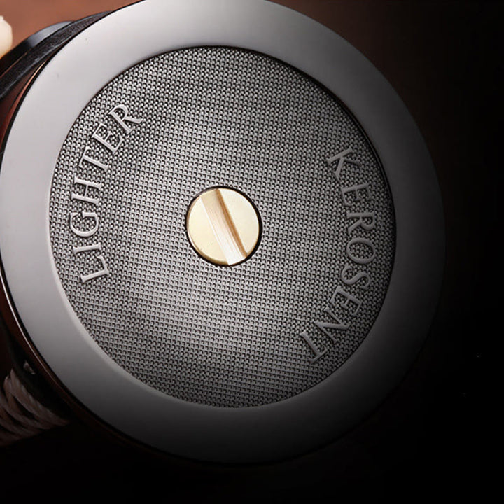 Vintage Can Shaped Leather Wrapped Kerosene Lighter - image 4