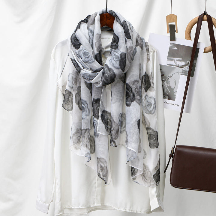 Women's Floral Print Summer Sunscreen Shawl Scarf - image 1