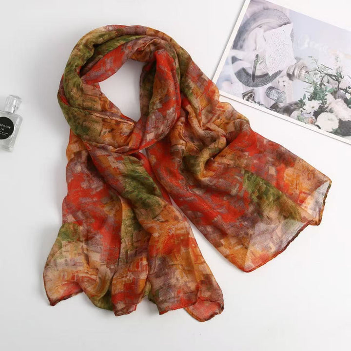 Women's Oil Painting Dyeing Summer Sunscreen Scarf - Style #2 - image 1