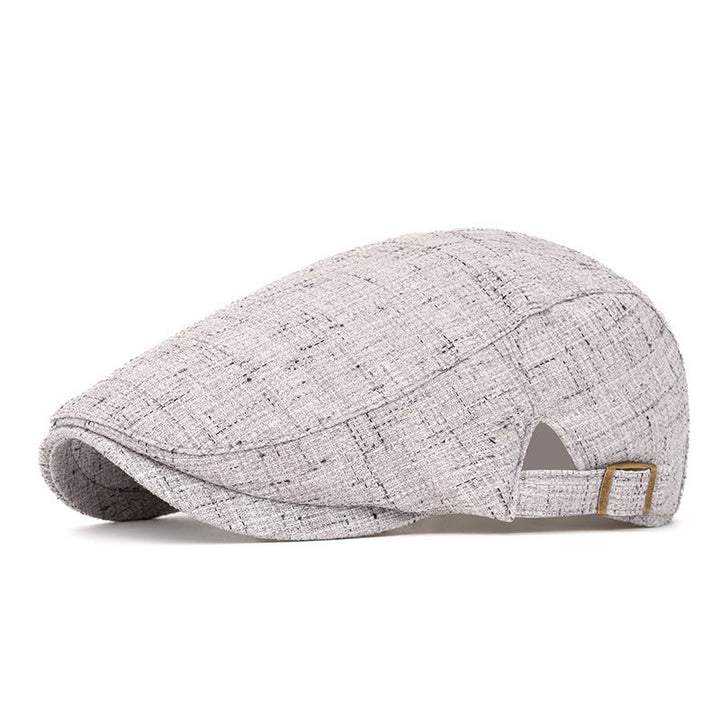 Summer Retro Woven Texture Adjustable Beret Hat - Grey - Adjustable(22"-24") - image 0