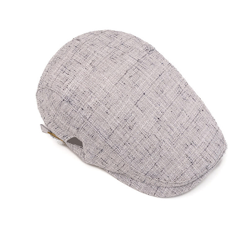 Summer Retro Woven Texture Adjustable Beret Hat - image 2