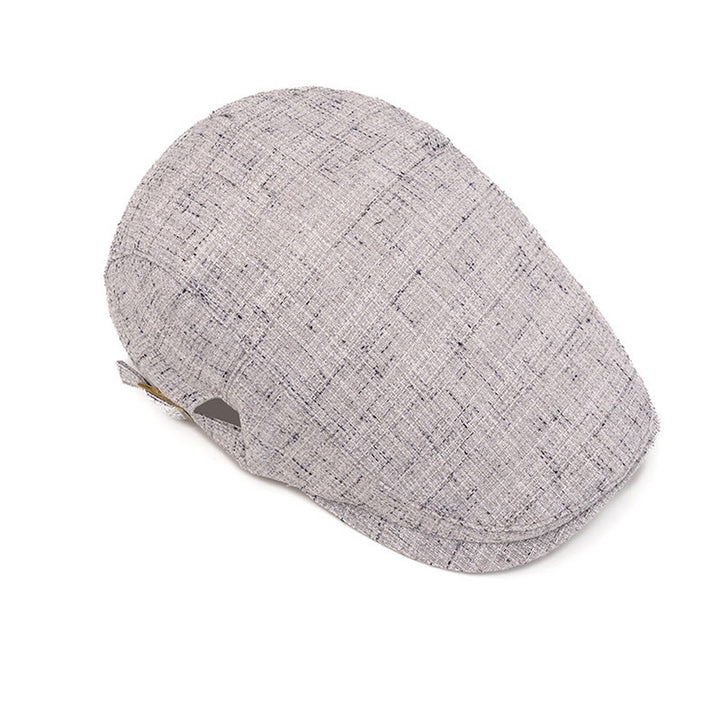 Summer Retro Woven Texture Adjustable Beret Hat - image 2
