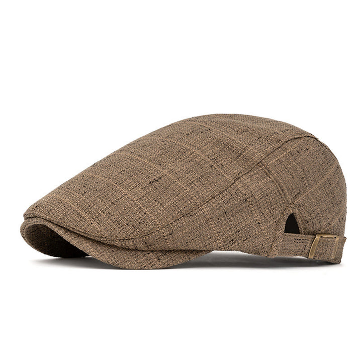 Summer Retro Woven Texture Adjustable Beret Hat - Coffee - Adjustable(22"-24") - image 8