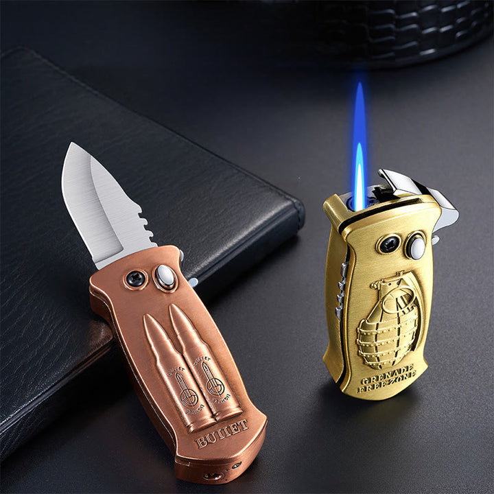 2-in-1 Outdoor Multifunctional Carving Folding Knife Lighter - image 0