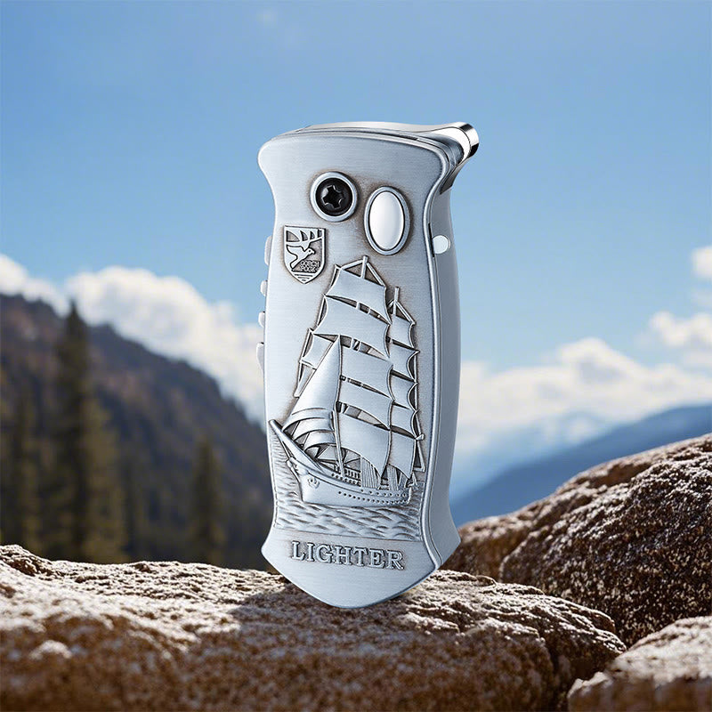 2-in-1 Outdoor Multifunctional Carving Folding Knife Lighter - Silver - Style #10 - image 22