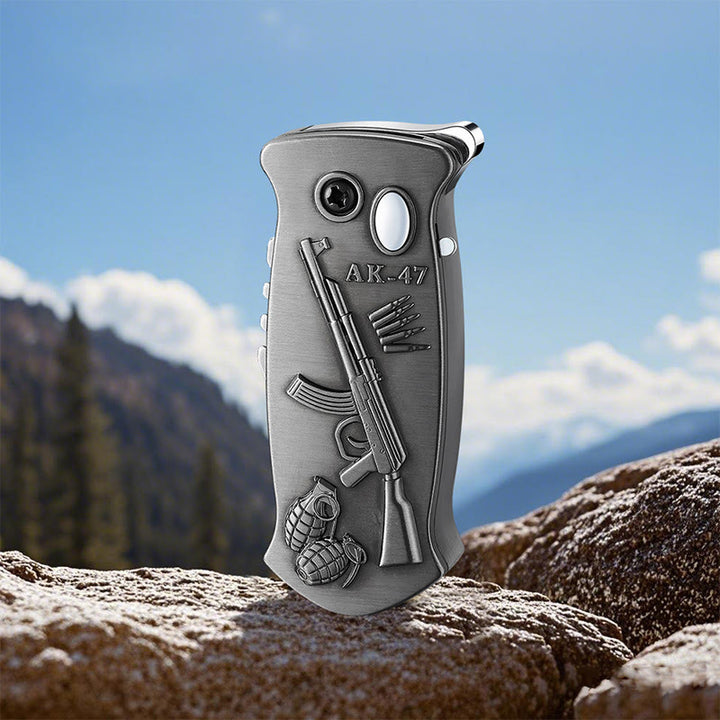 2-in-1 Outdoor Multifunctional Carving Folding Knife Lighter - Black - Style #3 - image 25