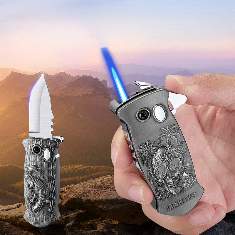 2-in-1 Outdoor Multifunctional Carving Folding Knife Lighter - image 2