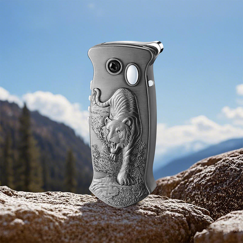 2-in-1 Outdoor Multifunctional Carving Folding Knife Lighter - Black - Style #7 - image 29