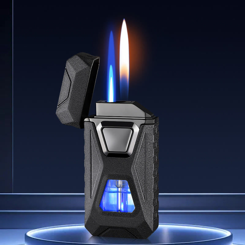 Four Ignition Methods Intelligent Dual Flame Charging & Inflatable Lighter - Black Matte - image 5