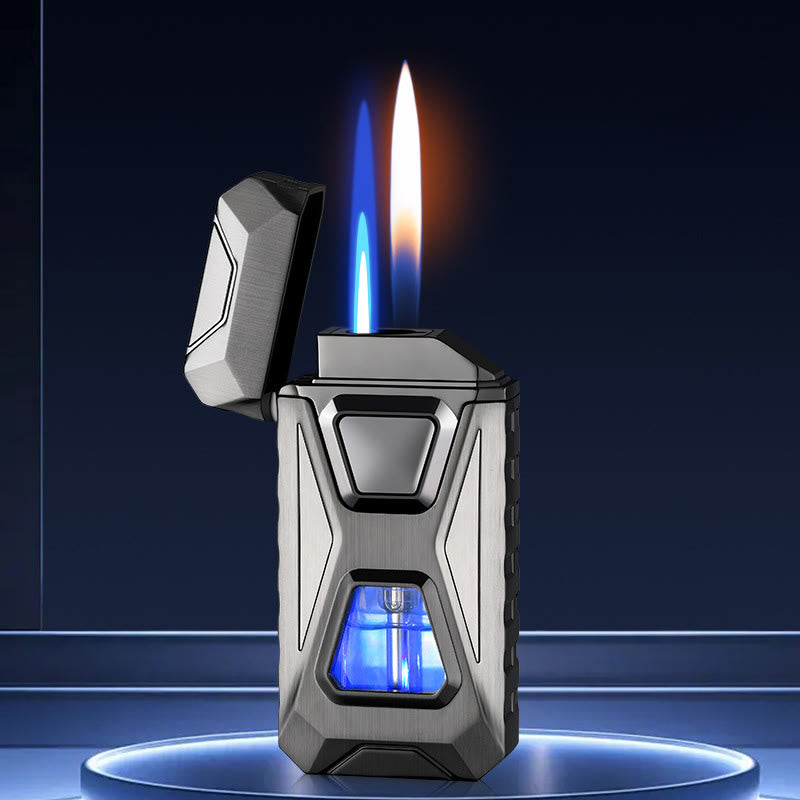 Four Ignition Methods Intelligent Dual Flame Charging & Inflatable Lighter - Black - image 0