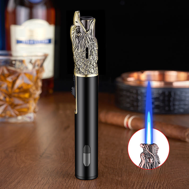 Eagle Head Relief Straight Flame Butane Lighter - Bronze - image 4