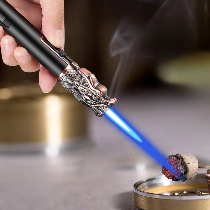 Wolf Head Relief Straight Flame Butane Lighter - image 2