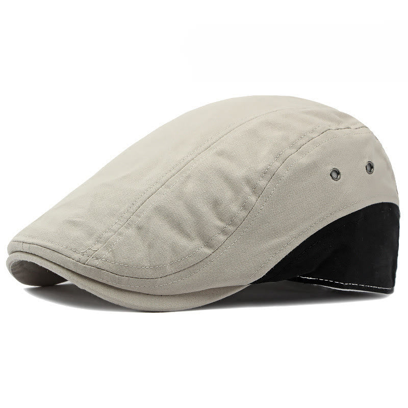 Summer Casual Contrast Panel Breathable Beret Hat - Grey - Adjustable(21 5/8"-23 1/4") - image 6