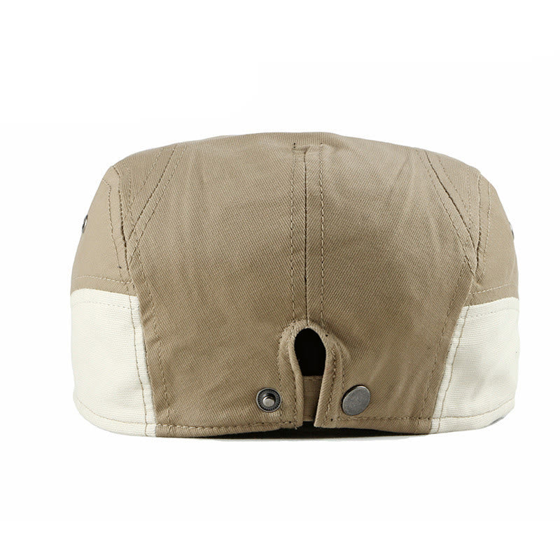 Summer Casual Contrast Panel Breathable Beret Hat - image 1