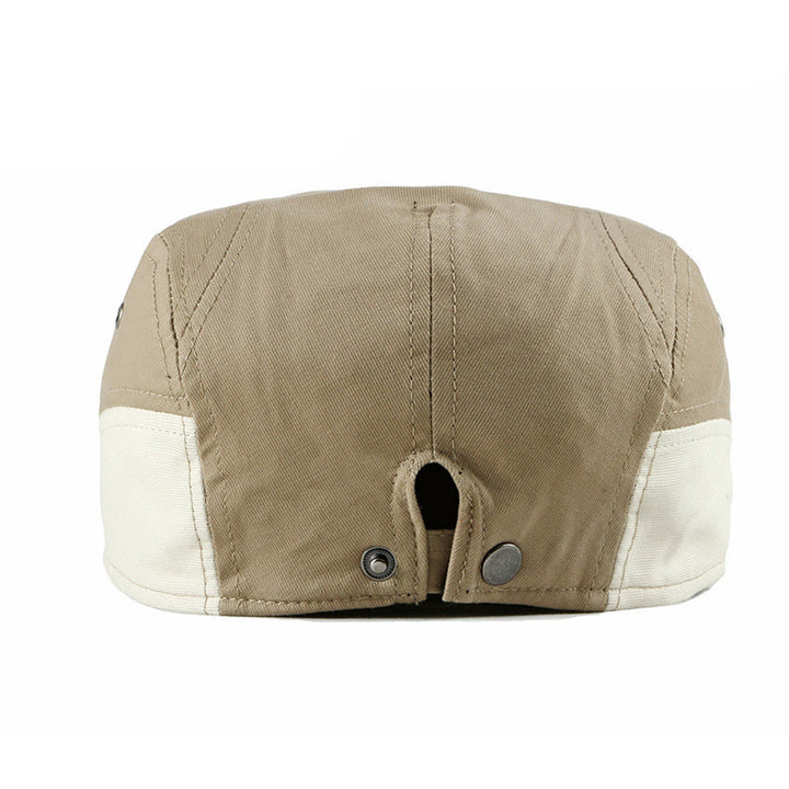 Summer Casual Contrast Panel Breathable Beret Hat - image 1