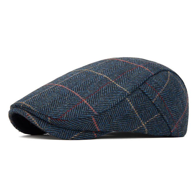 Summer Lightweight Checkered Beret Hat - Navy Blue - Adjustable(22"-24") - image 0