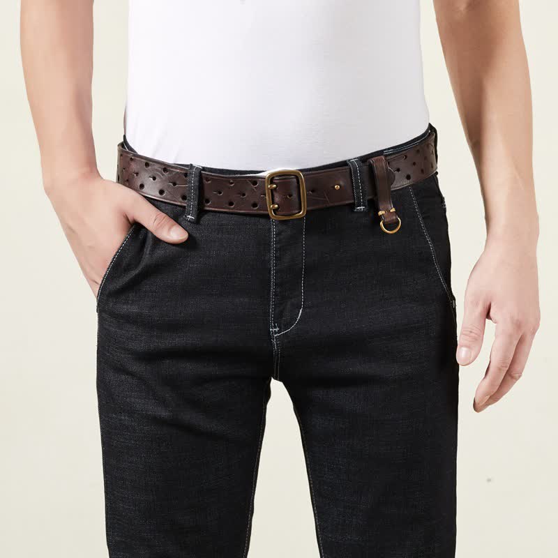 Rugged Style Double Prong Workwear Leather Belt - image 1