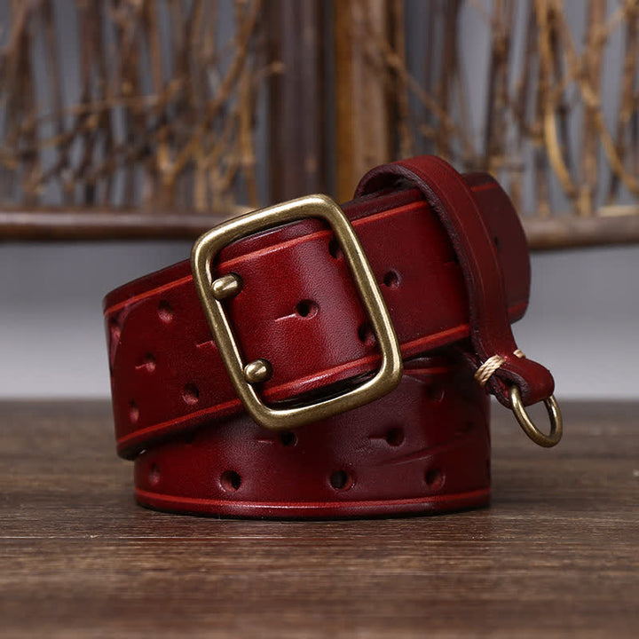 Rugged Style Double Prong Workwear Leather Belt - image 8