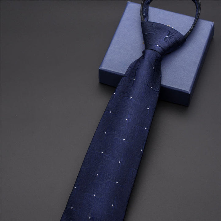 Men's Vintage Printed Necktie With Carved Tie Clip - Style #18 - Silver - image 23