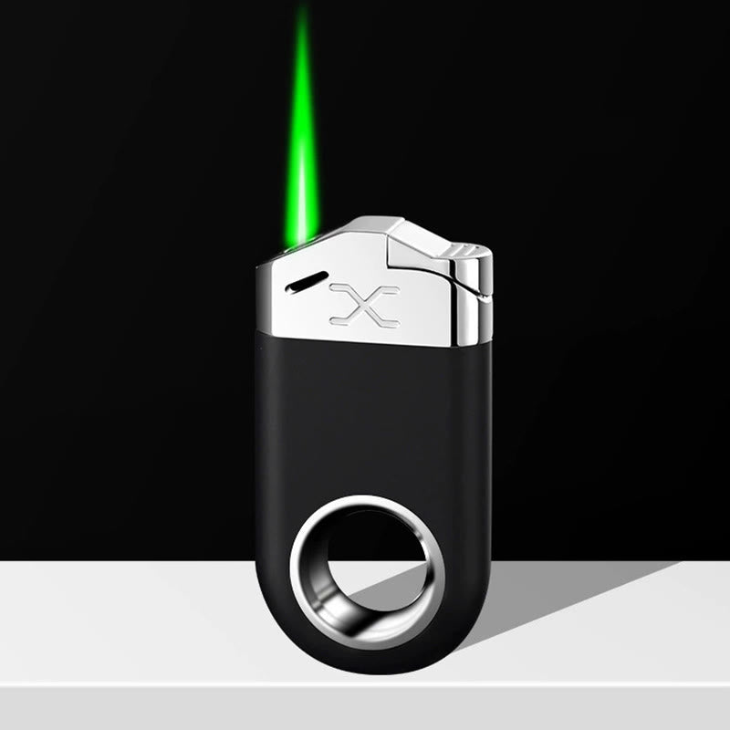 Decompression Ring Windproof Green Flame Lighter - Black - image 5