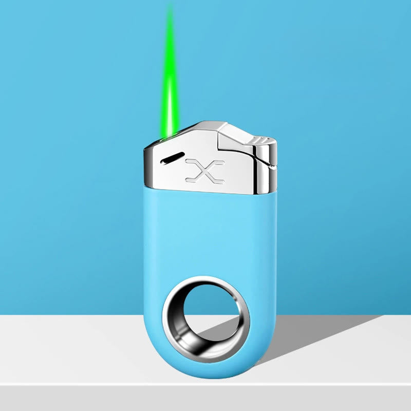 Decompression Ring Windproof Green Flame Lighter - Blue - image 6