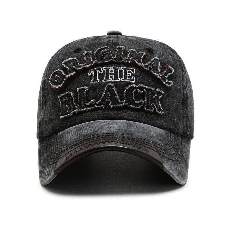 Original The Black Retro Contrasting Letter Embroidered Baseball Cap - image 2