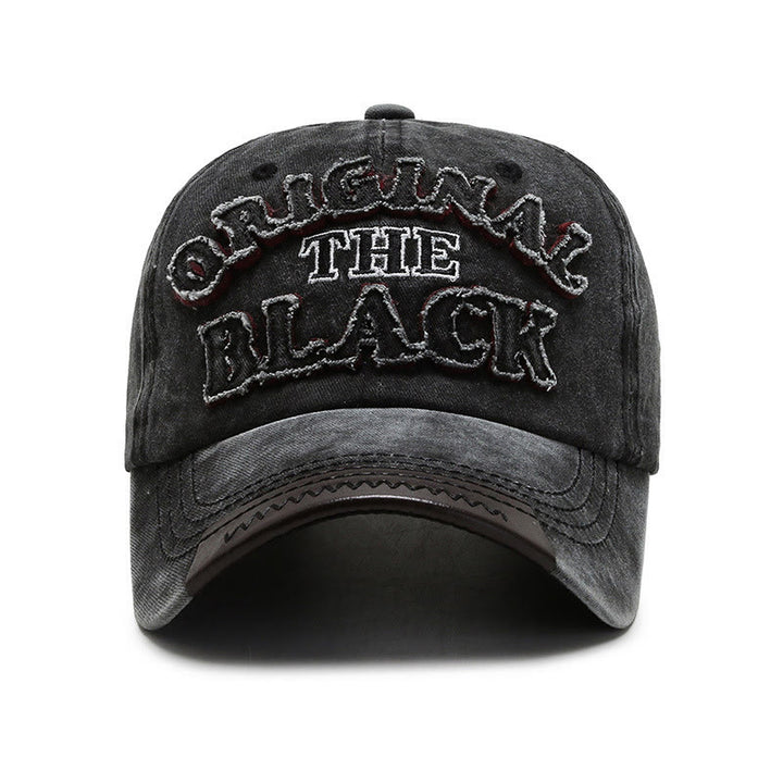 Original The Black Retro Contrasting Letter Embroidered Baseball Cap - image 2
