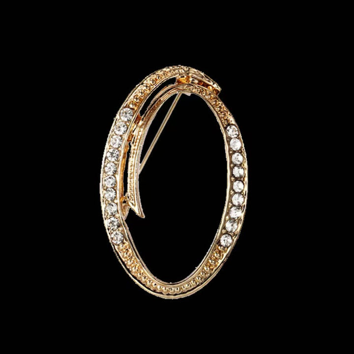 Golden & Silver Initial Letter Diamond Inlaid Brooch - Golden - O - image 12