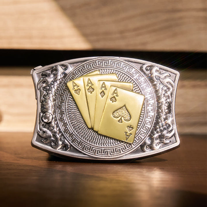 Men's DIY Gold Poker Hidden Folding Knife Leather Belt - Gold Poker - Without Belt - Not Included Belt - image 0