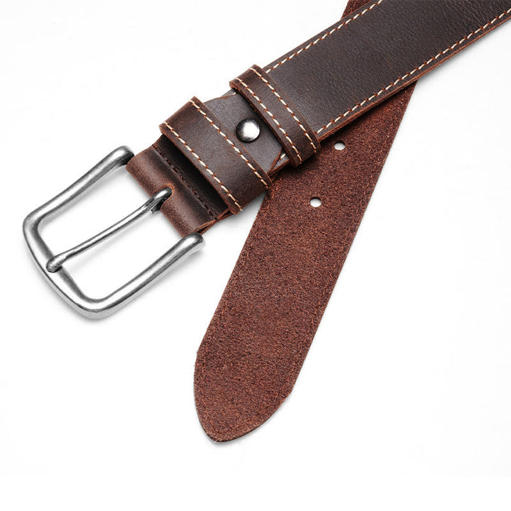 Vintage Contrast Stitch Heavy Duty Leather Belt - image 3