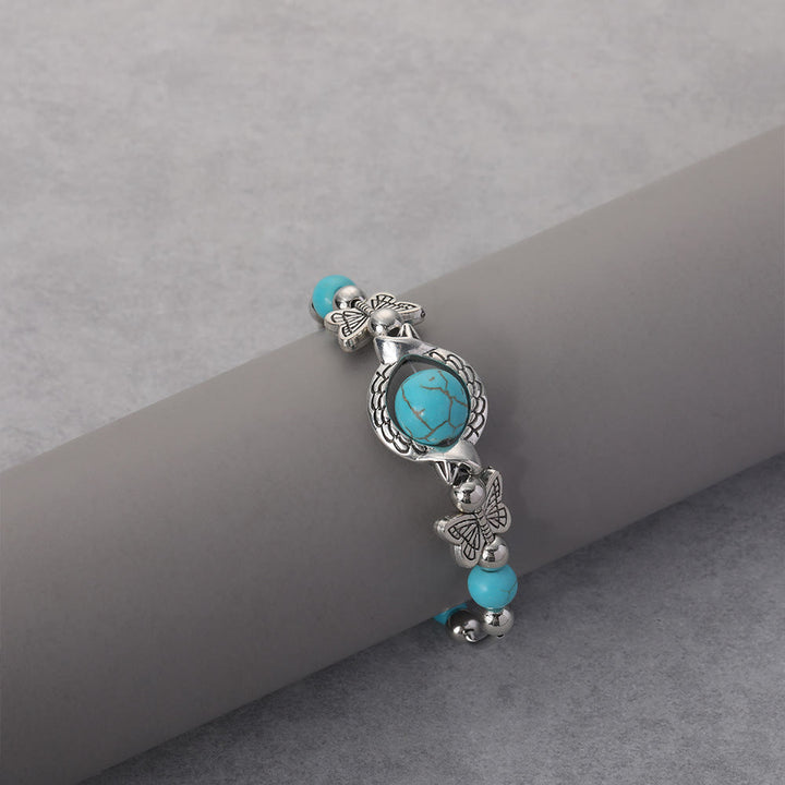 Western Boho Style Turquoise Butterfly Bracelet - image 1