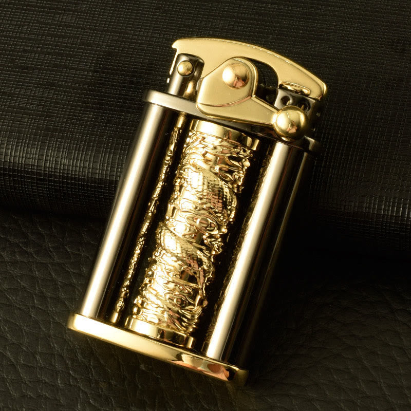 Creative Metal Rolling Flower Golden Dragon Pillar Lighter - Style #3 - image 4